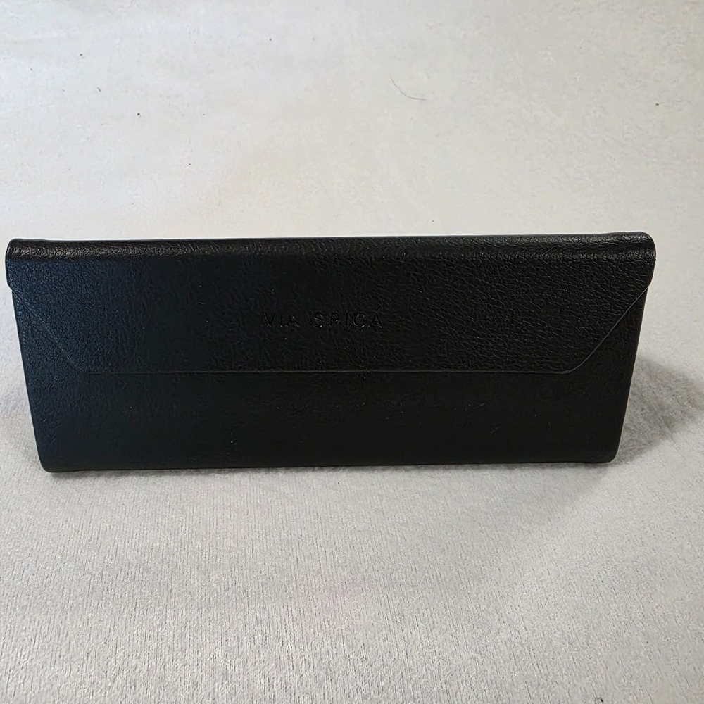 Via Spiga Eyeglasses Hard Casing Triangle Slim Leather‎ 6.5"X2.5" Case Holder